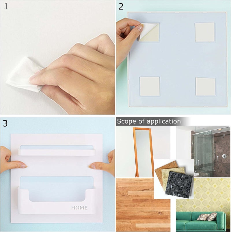EHKIT Bedside Shelf Accessories Organizer- Wall Mount Self Stick On,Ideal for Glasses,Remote,Earphone, Cell Phone Charger,Manicure Kit - Image 5
